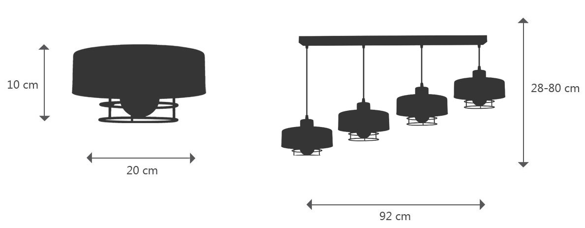 Stylowa lampa wisząca serii Maya TYP:2255-BZ, 4 klosze