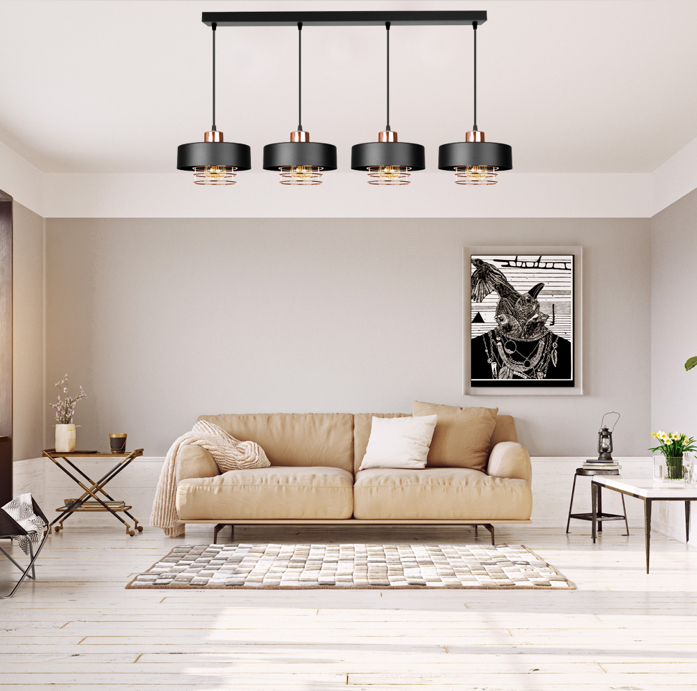 Stylowa lampa wisząca serii Maya TYP:2255-CM 4 klosze